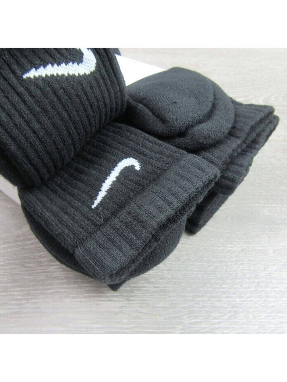 Nike Everyday Cushion Crew Socks Black 6 Pack Mens Size 8-12 NEW - Picture 6 of 7